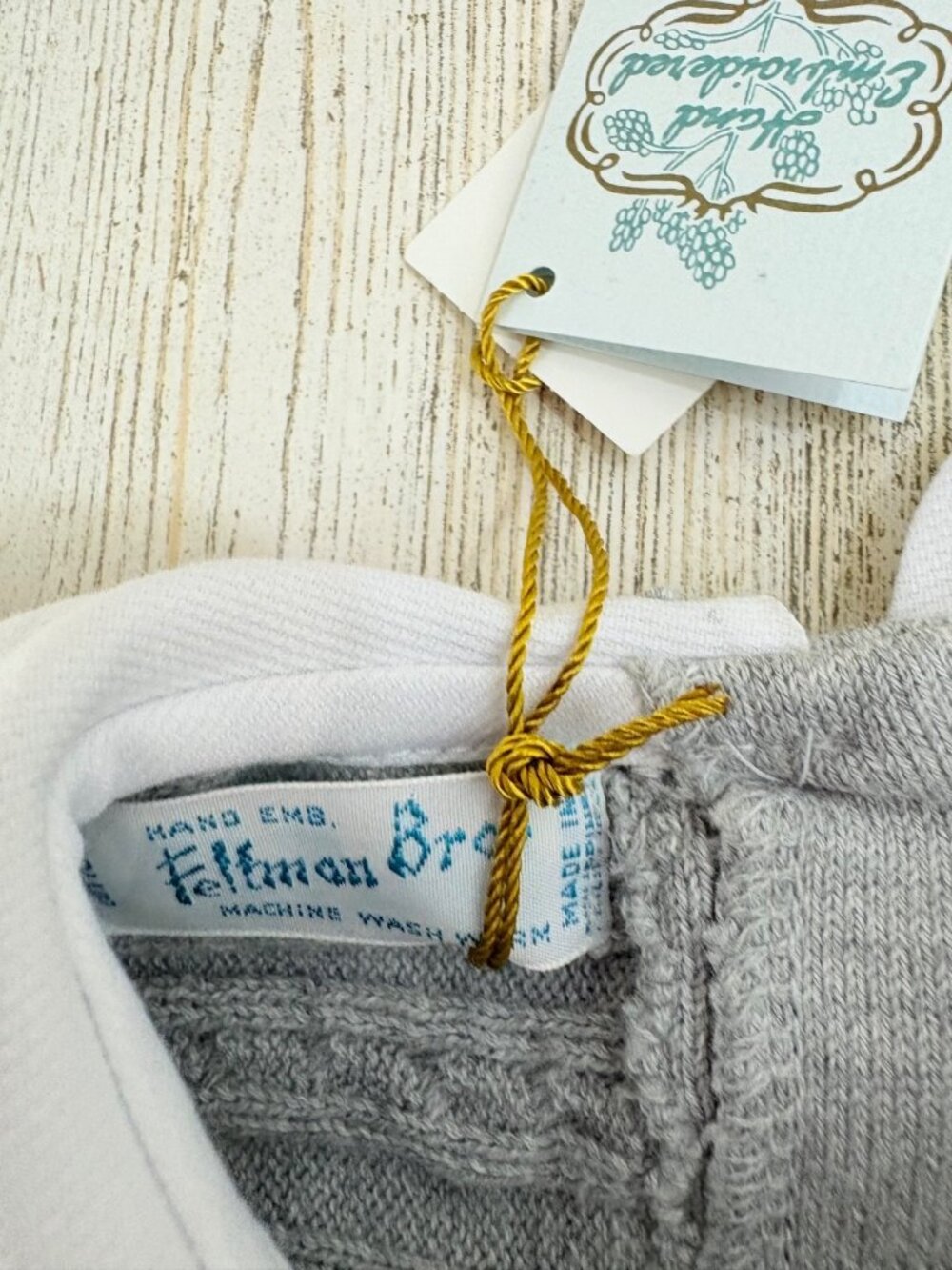 Feltman Bros Baby Boys Sz NB Gray Cable Knit Romper NWT - Picture 6 of 11
